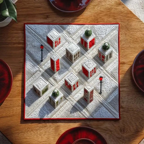 Snowy Lane Quilted Table Topper