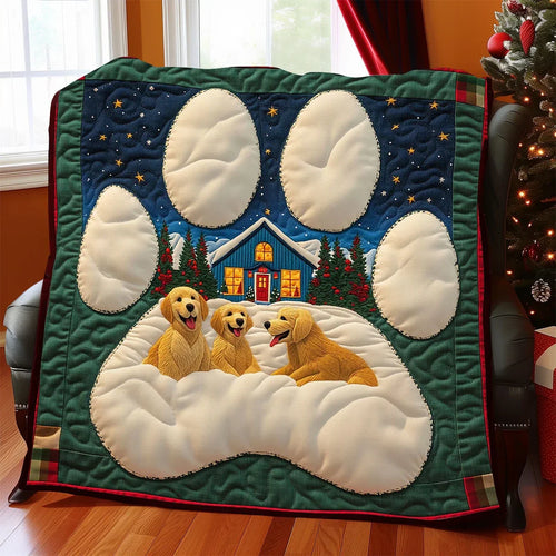 Snowy Paws Quilt Blanket