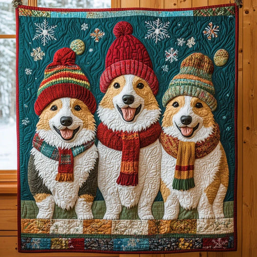 Snowy Pup Quilt Blanket