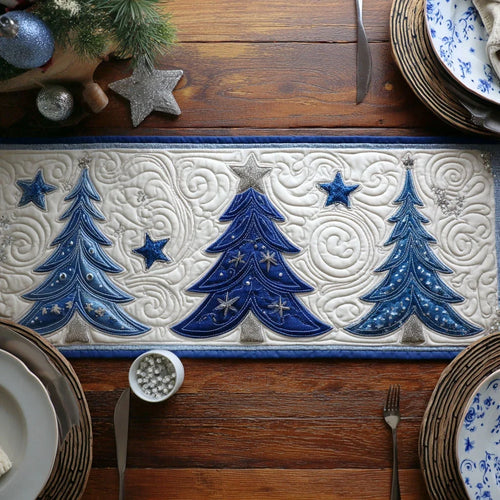 Snowy Spruce Quilted Table Runner