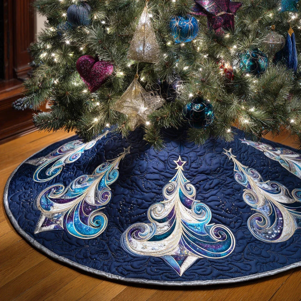 Snowy Tree Christmas Quilted Tree Skirt