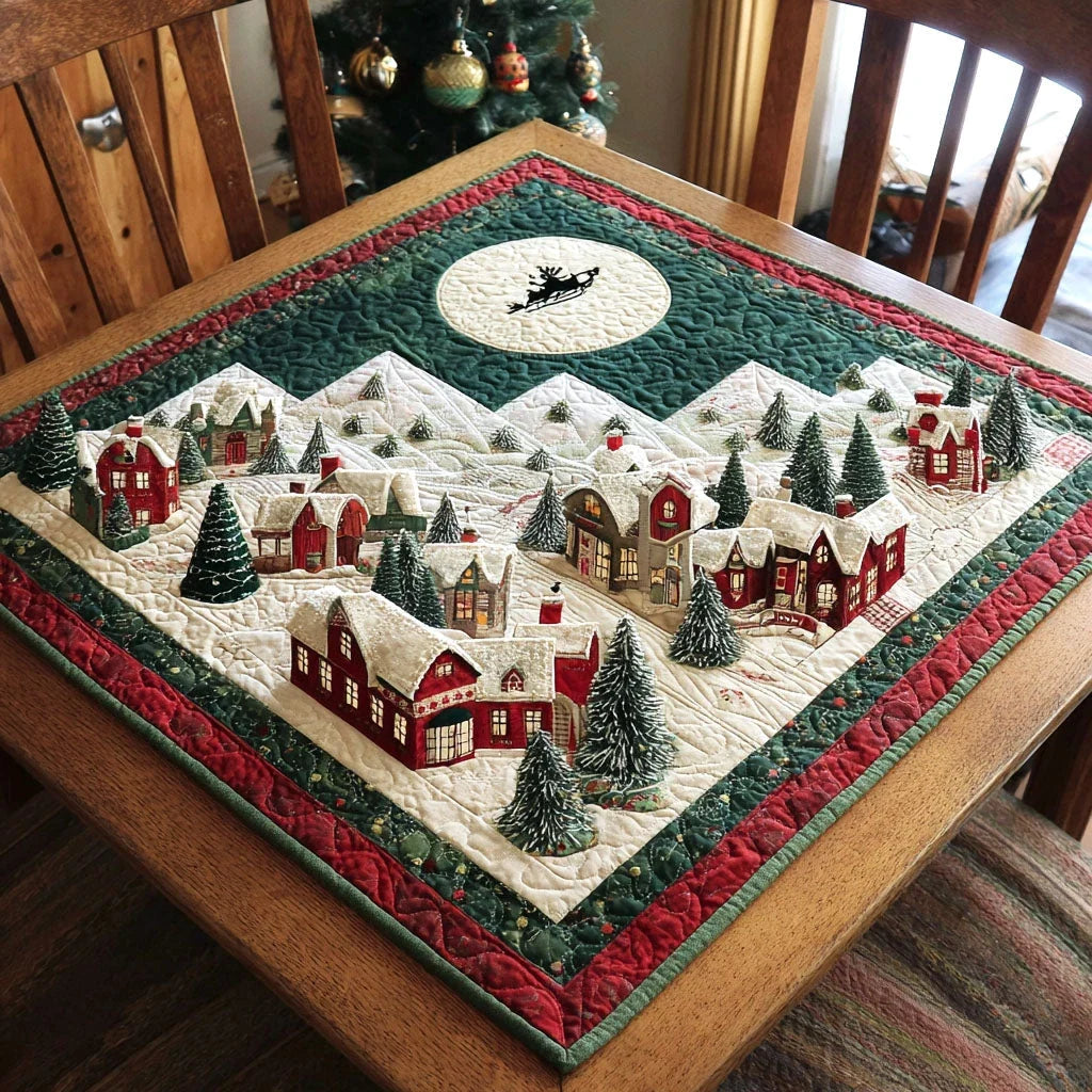 Snowy Village Table Topper