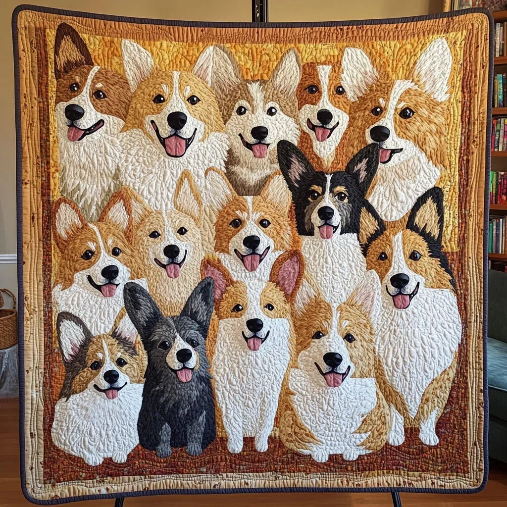 Snuggle Corgi Quilt Blanket