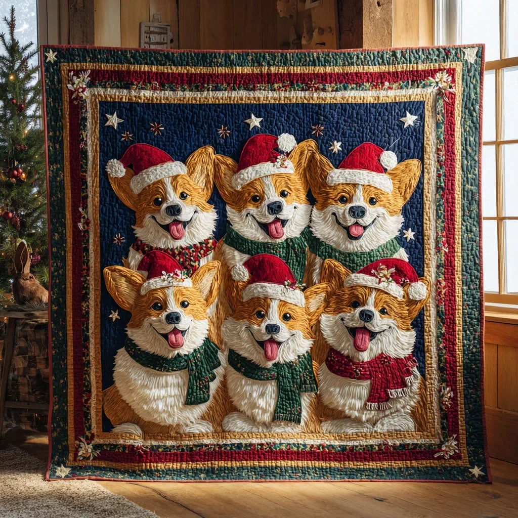 Snuggle Corgi Quilt Blanket