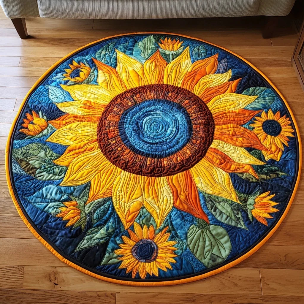 Solar Flare Echo Quilted Round Mat