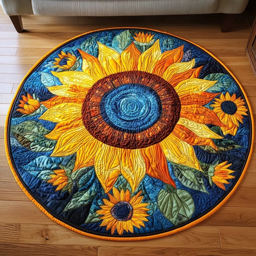 Solar Flare Echo Quilted Round Mat