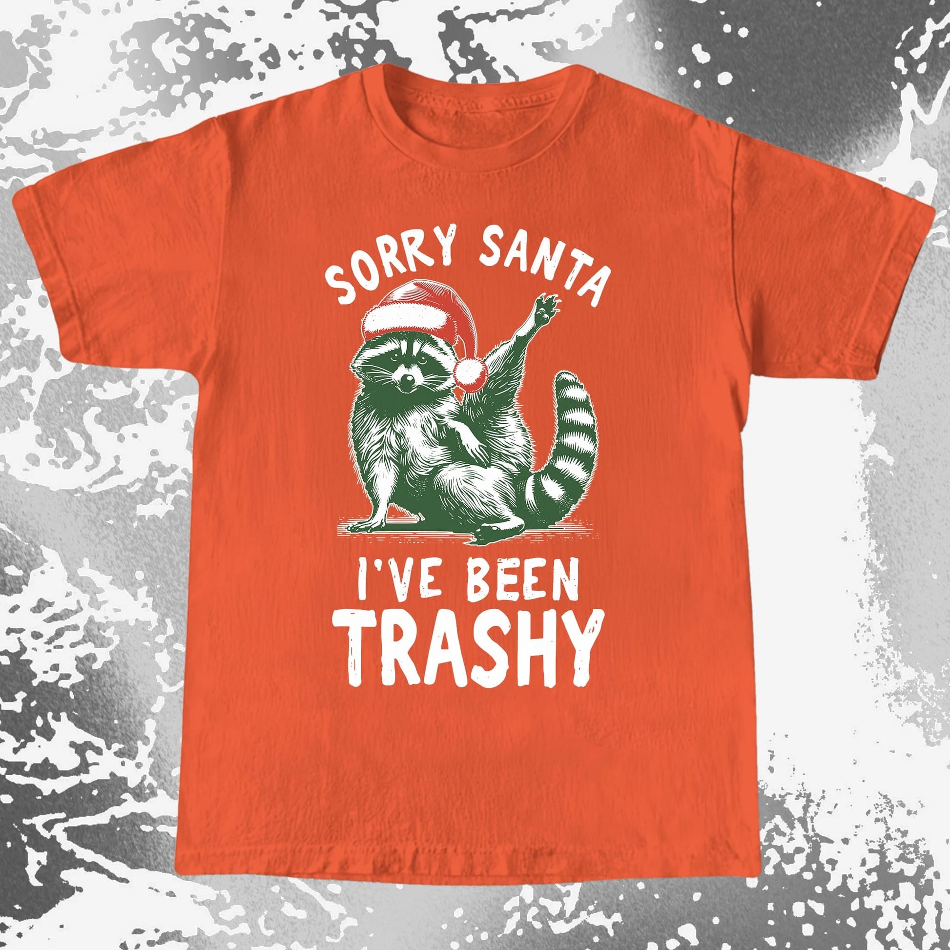 Sorry Santa I've Been Trashy Raccoon Christmas, funny meme tee gift (view 6)