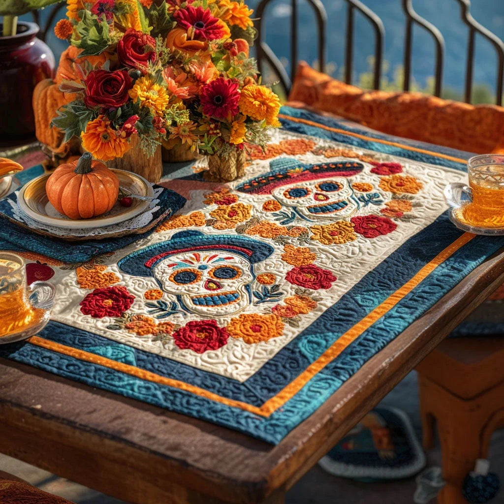 Soulful Skull Quilted Table Topper