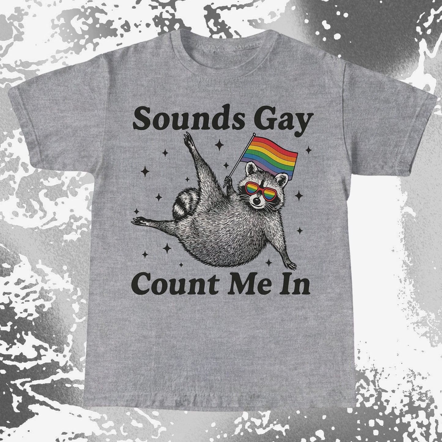 Raccoon Sounds Gay Count Me In, funny meme tee gift (view 4)