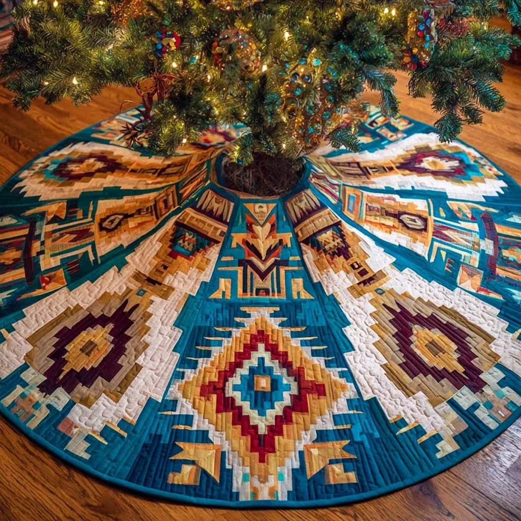 Southwestern Starflare Quilted Tree Skirt