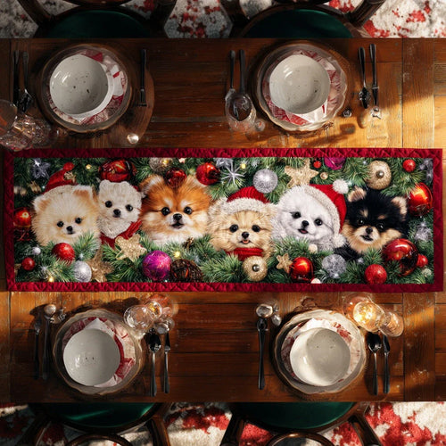 Sparkle Pomeranian Quilted Table Runner