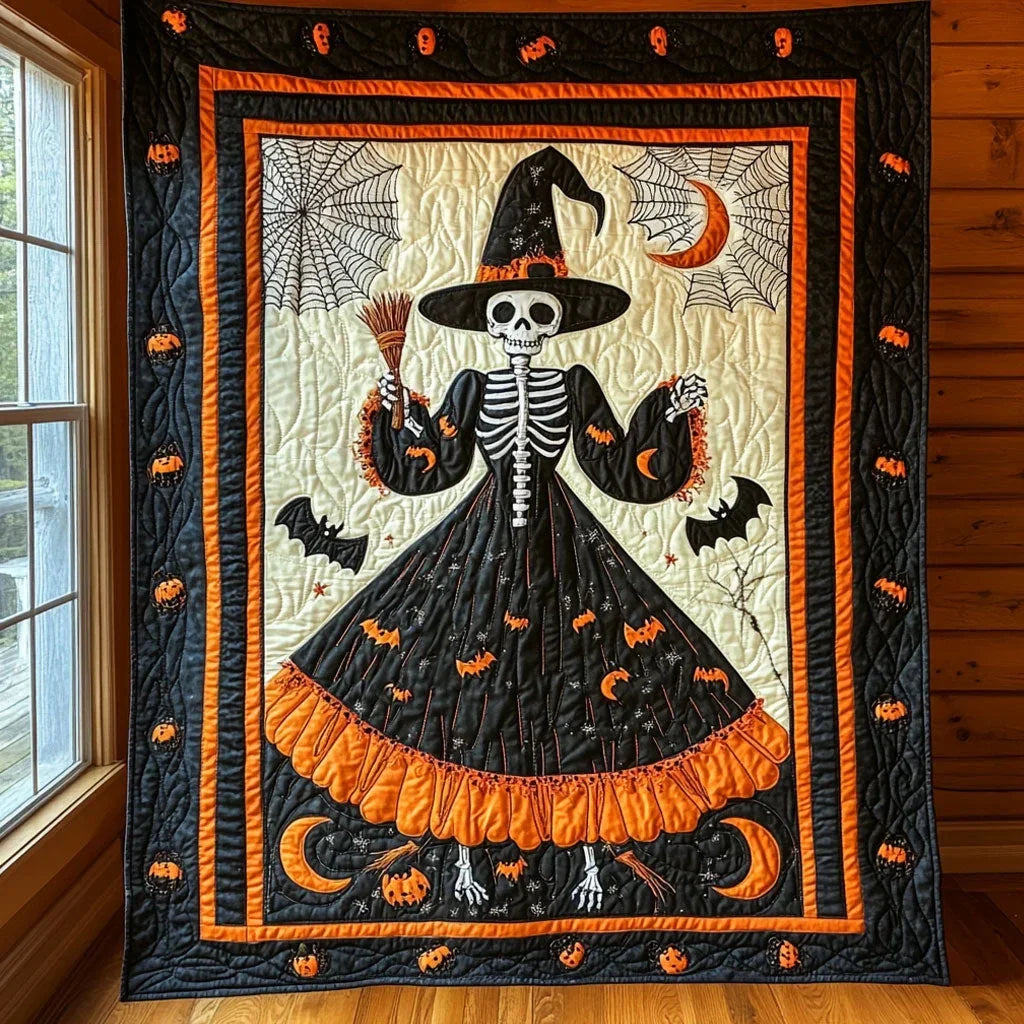 Spellbound Skeleton Quilt Blanket
