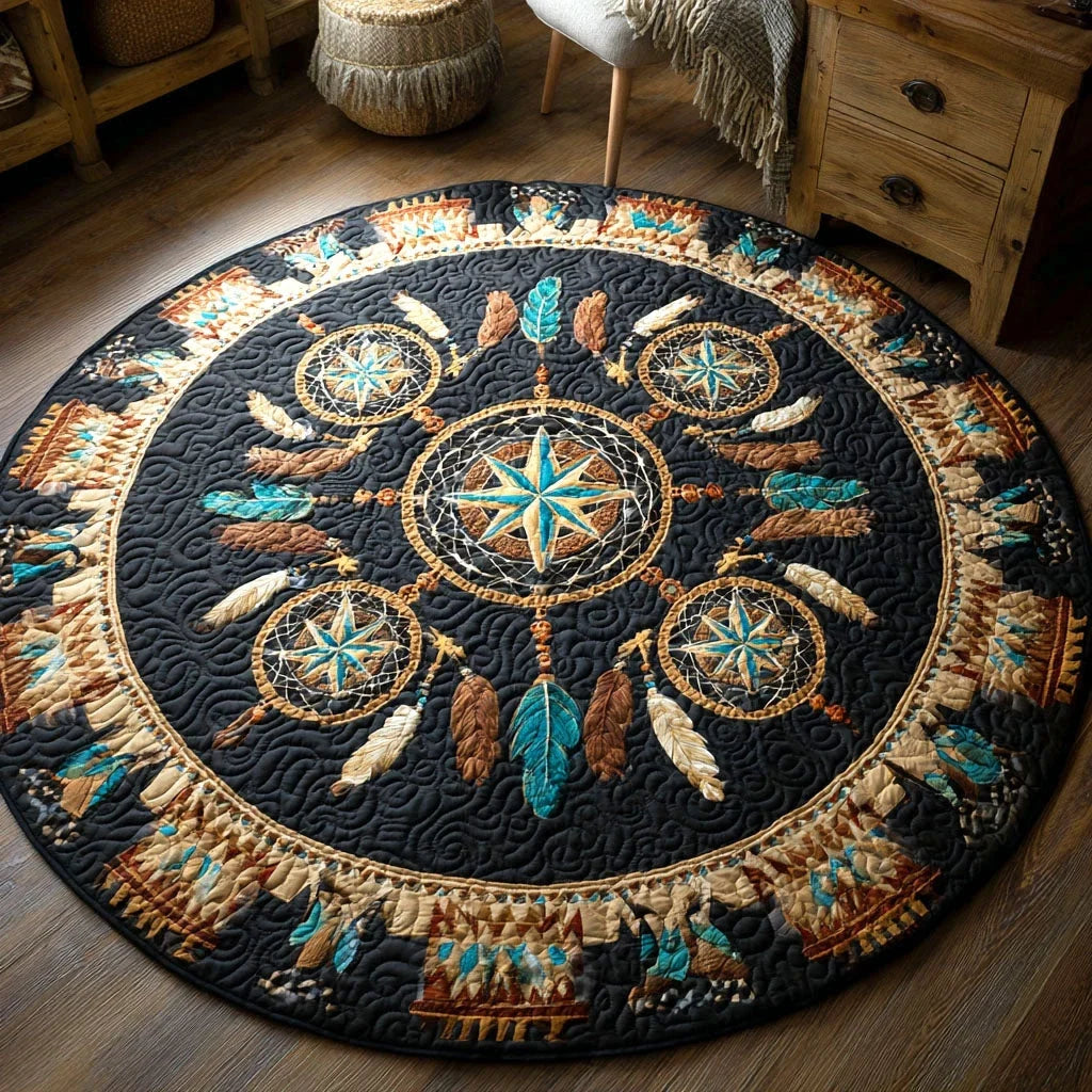 Spirit Compass Quilted Round Mat