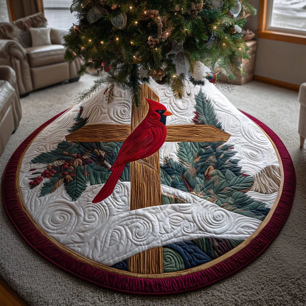 Spirit Embrace Christmas Quilted Tree Skirt