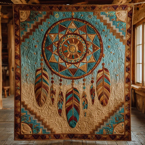 Spirit Feather Dreamcatcher Quilt Blanket