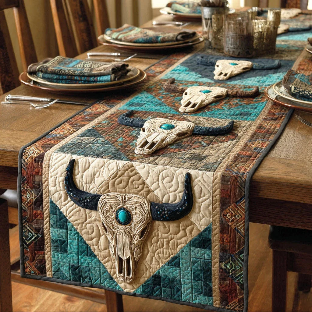 Spirit Horns Quilted Table Runner