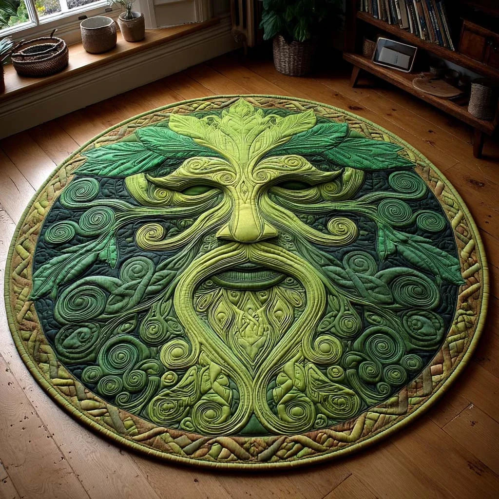 Spirit of Leaves Quilted Round Mat