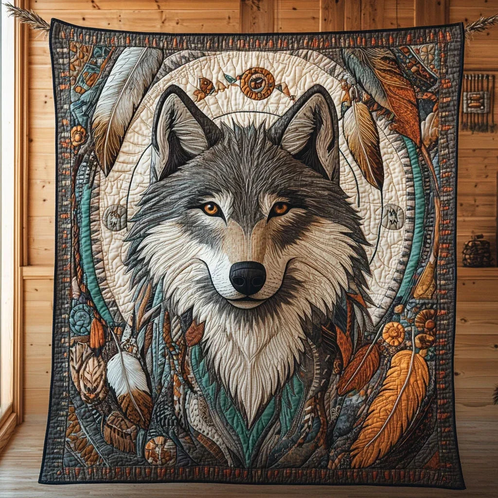 Spirit Wolf Quilt Blanket