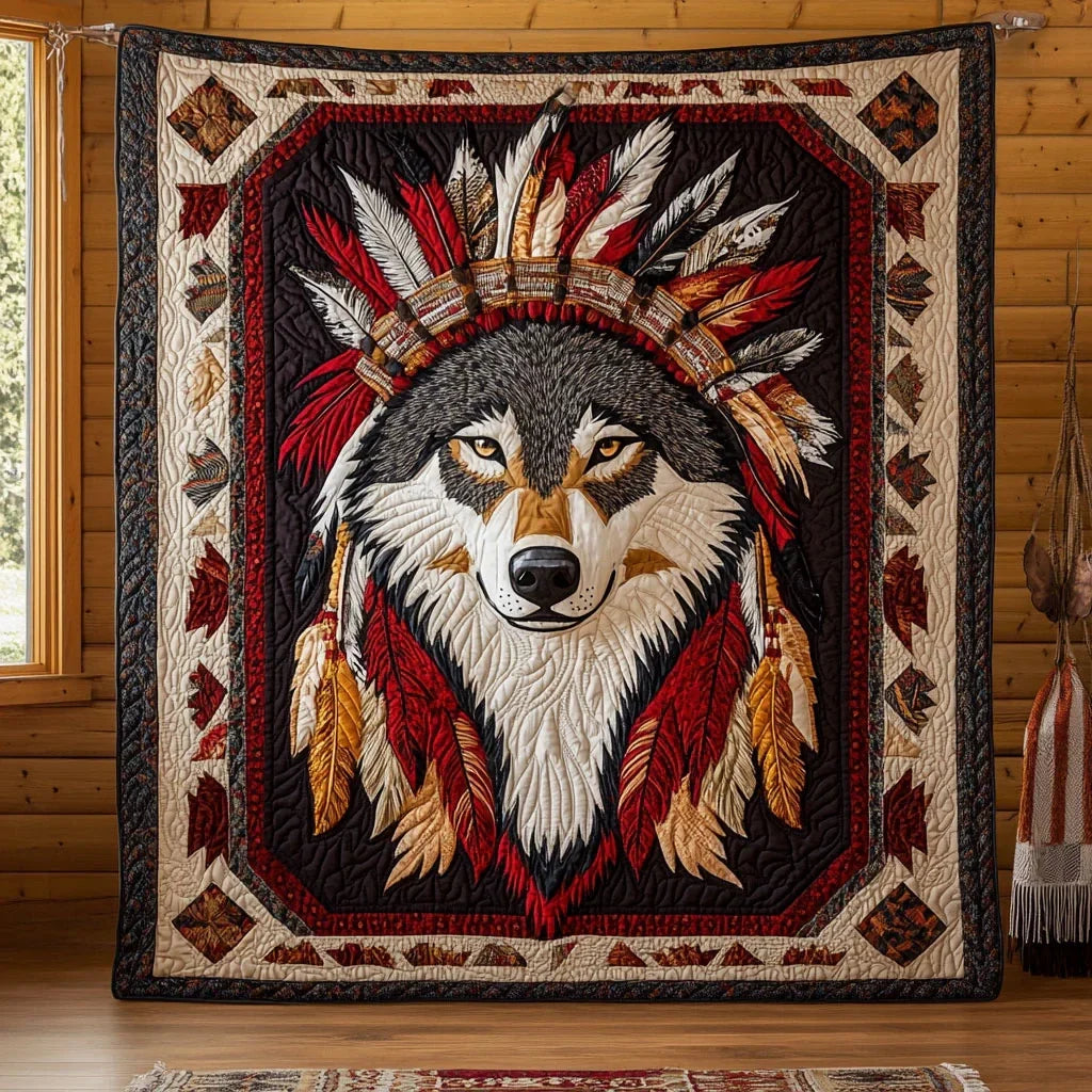 Spirit Wolf Quilt Blanket