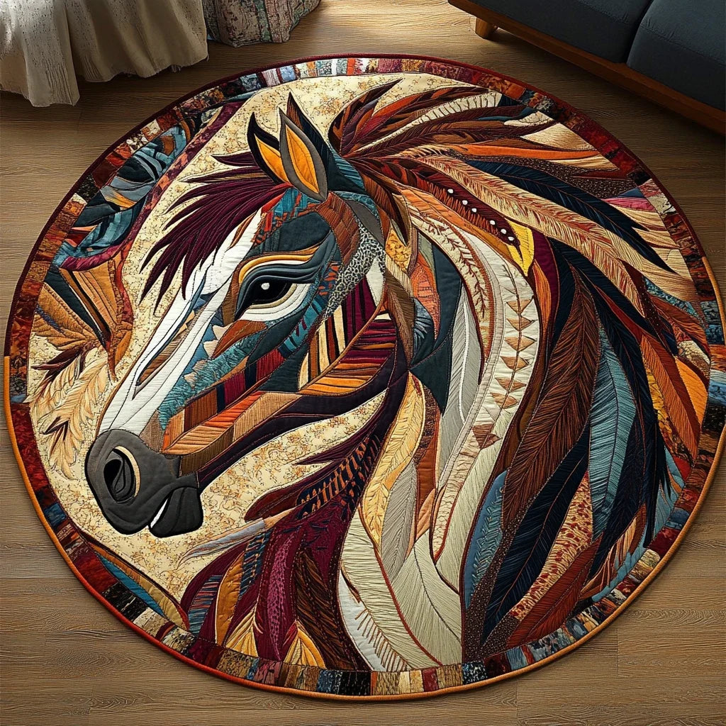 Spirits of the Earth Quilted Round Mat