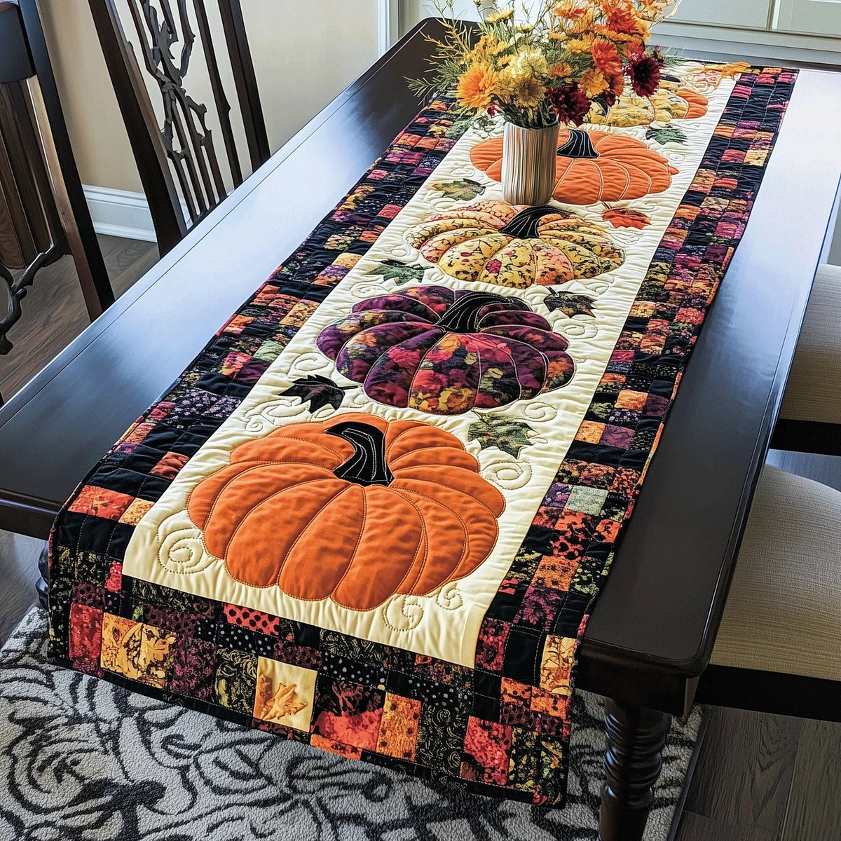 Spooky Harvest Quilted Table Runner