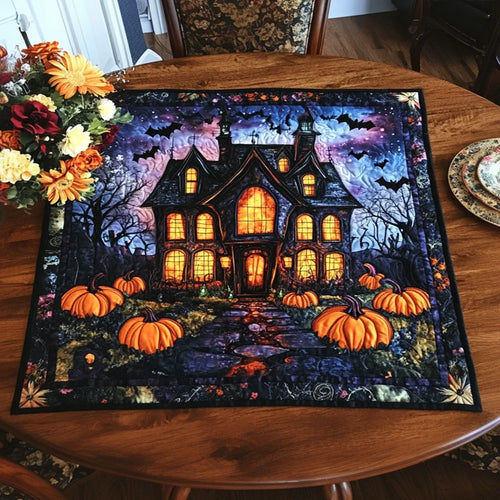 Spooky Manor Quilted Table Topper
