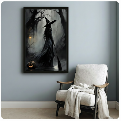 Gothic Witch Dark Forest Canvas Art Wall Art
