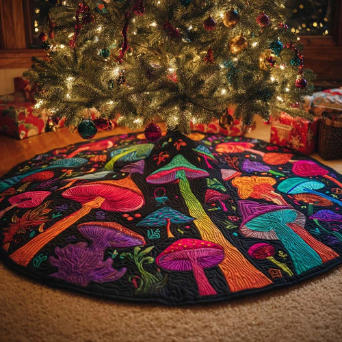 Spore and Soil Christmas Quilted Tree Skirt