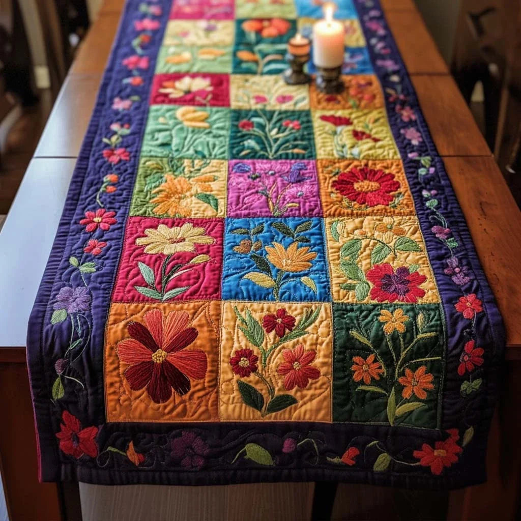Spring Bloom Quilted Table Runner