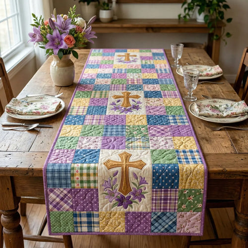 Spring Cross Quilted Table Runner
