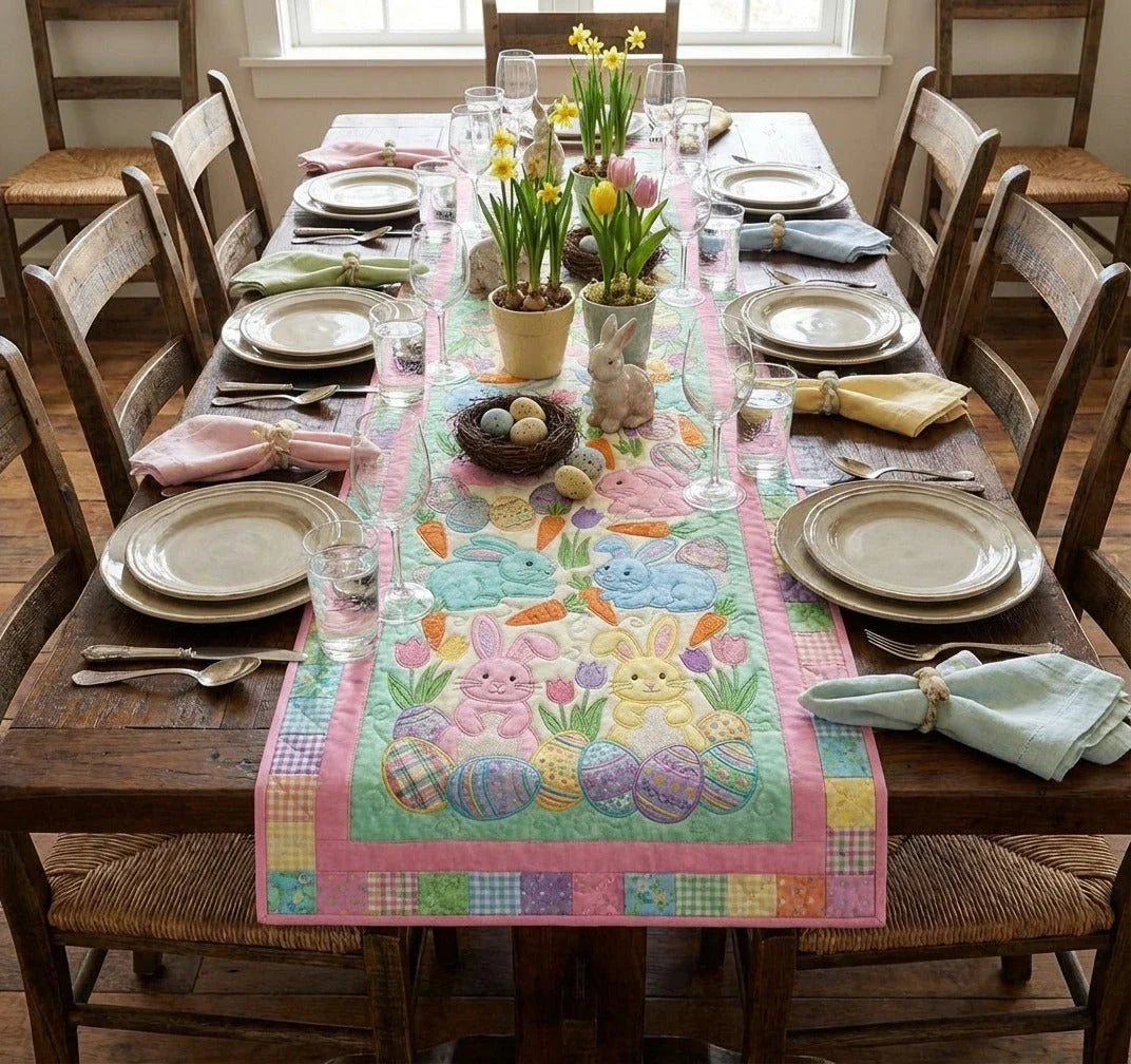Spring Easter Quilted Table Runner