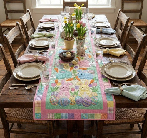 Spring Easter Quilted Table Runner