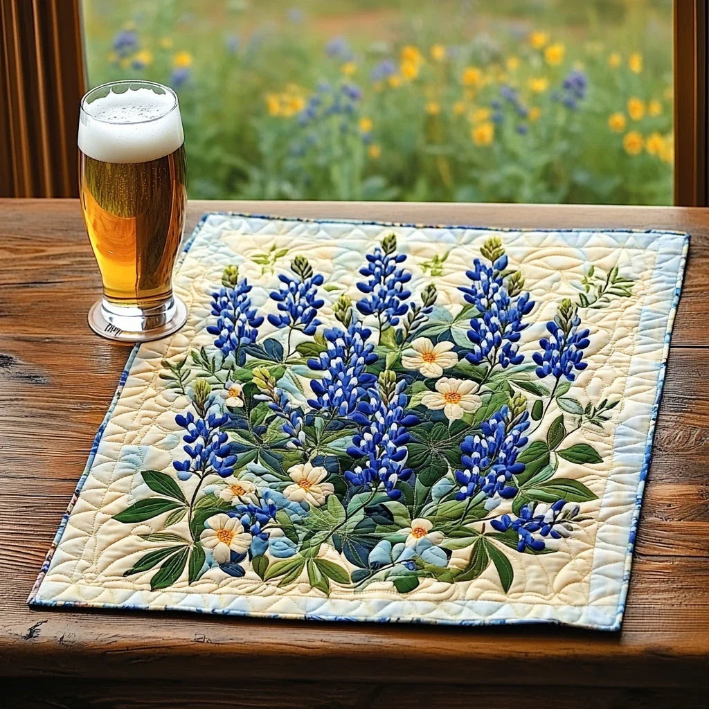 Spring in Blue Quilted Table Topper