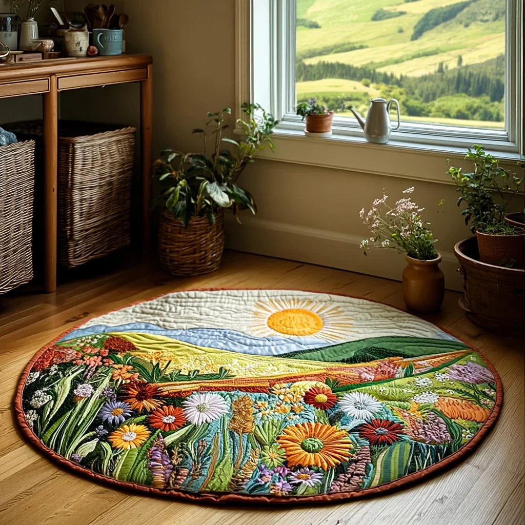 Spring Meadow Quilted Round Mat