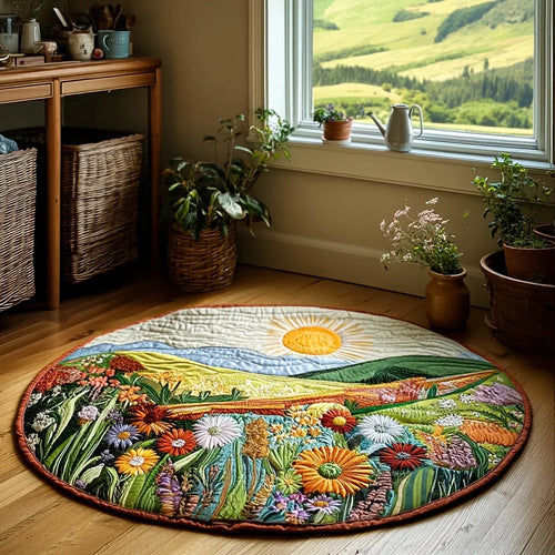 Spring Meadow Quilted Round Mat