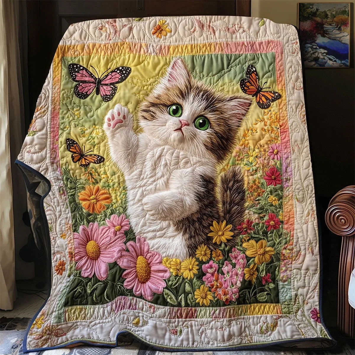 Spring Paws Quilt Blanket