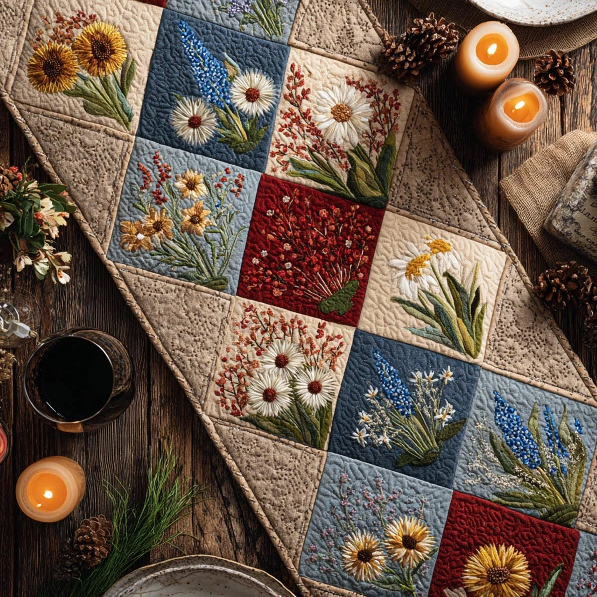 Spring Petals Quilted Table Runner