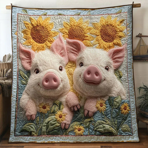 Spring Pig Quilt Blanket