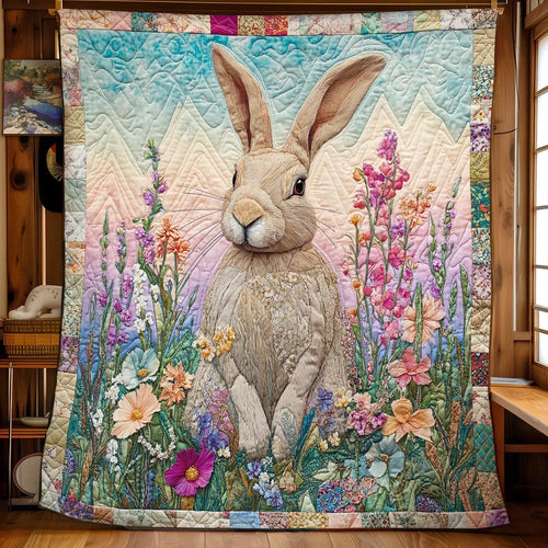 Spring Rabbit Quilt Blanket
