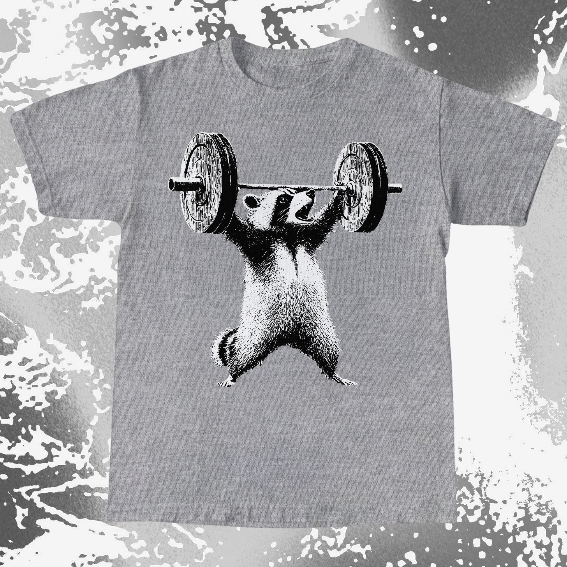 Raccoon Lifting Weights Funny Gym Shirt, funny meme tee gift