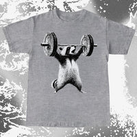 Raccoon Lifting Weights Funny Gym Shirt, funny meme tee gift