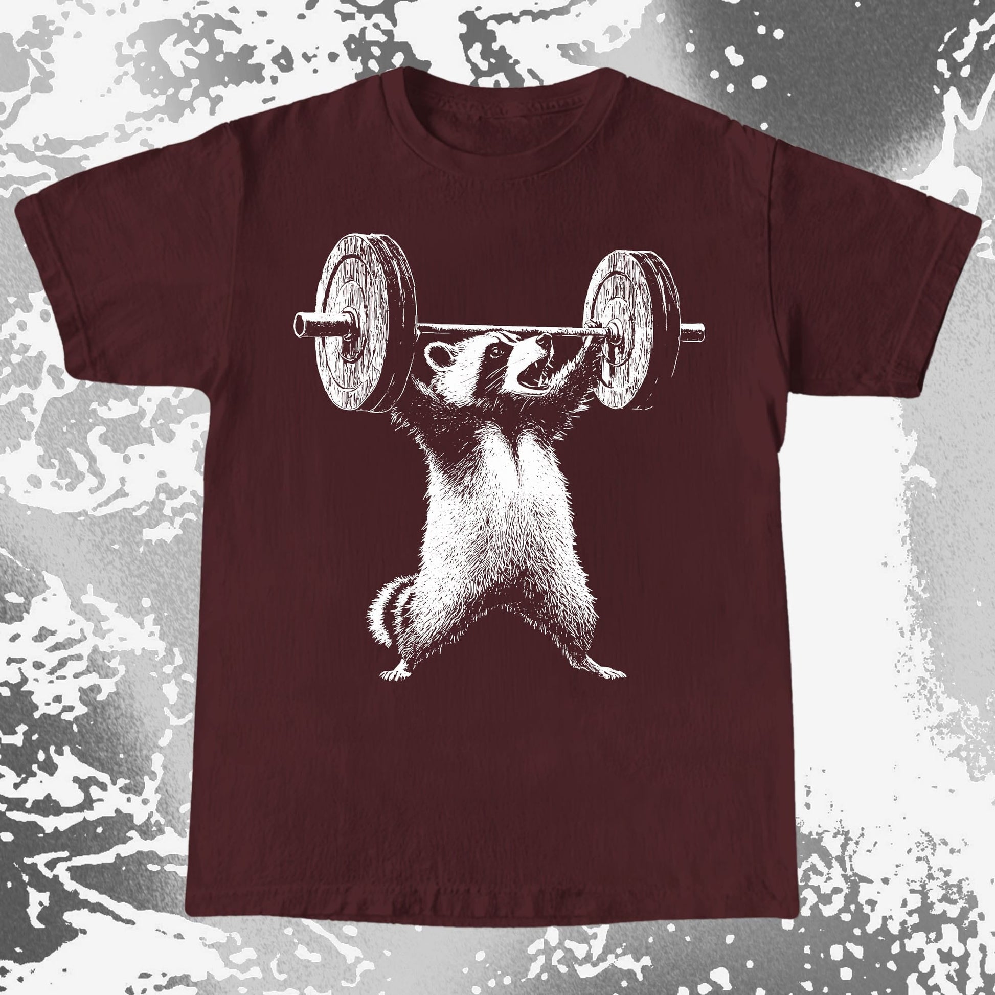 Raccoon Lifting Weights Funny Gym Shirt, funny meme tee gift (view 7)