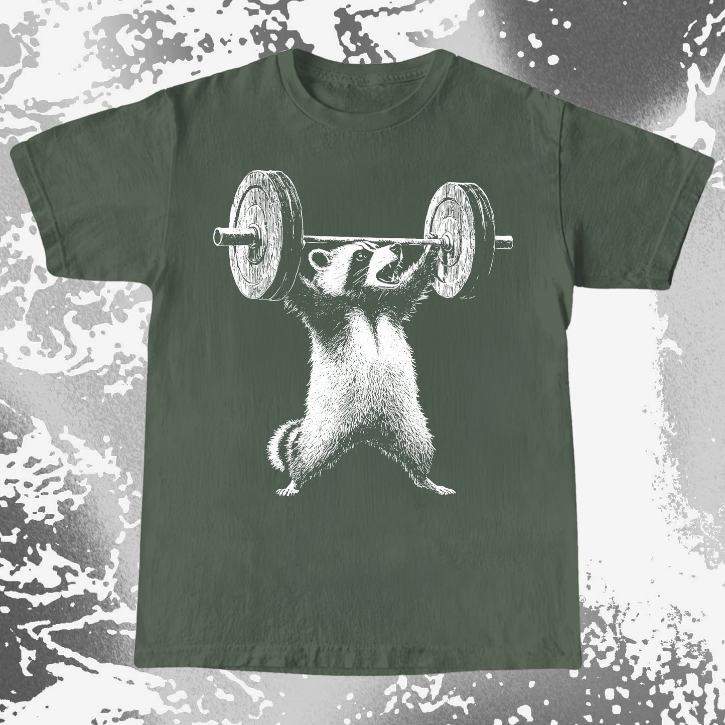 Raccoon Lifting Weights Funny Gym Shirt, funny meme tee gift (view 6)