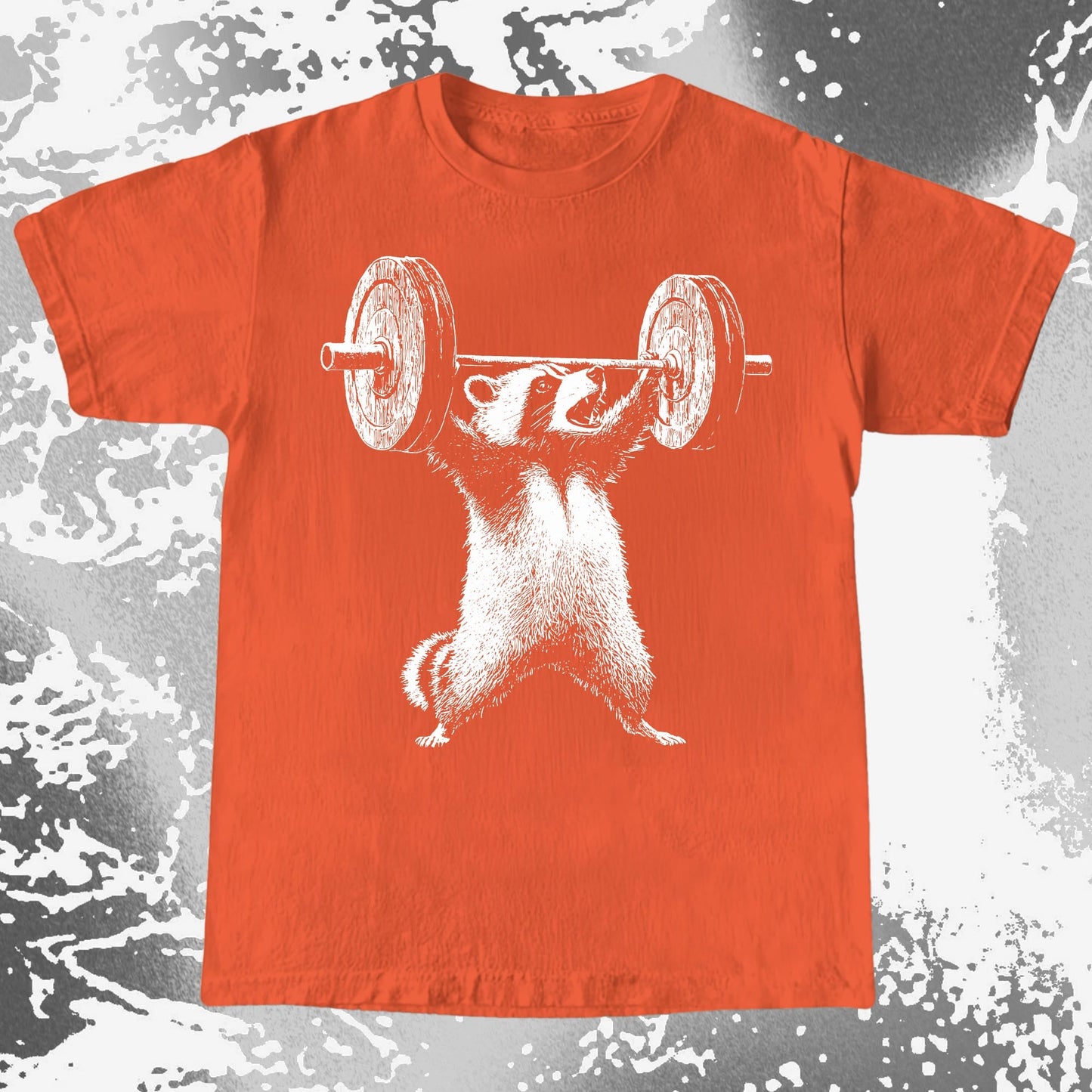 Raccoon Lifting Weights Funny Gym Shirt, funny meme tee gift (view 5)