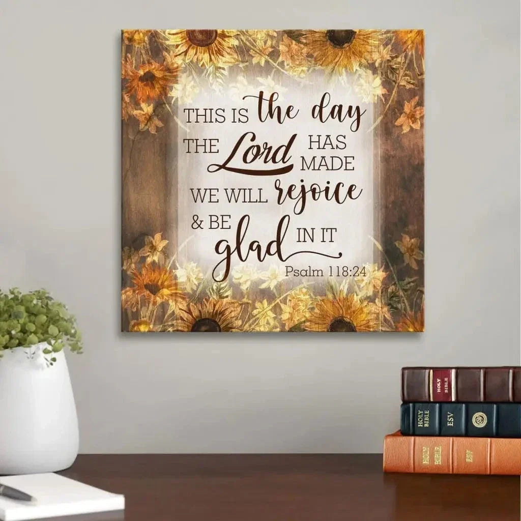 this is the day the lord has made psalm 118 24 wall art canvas print (Landscape) (view 6)