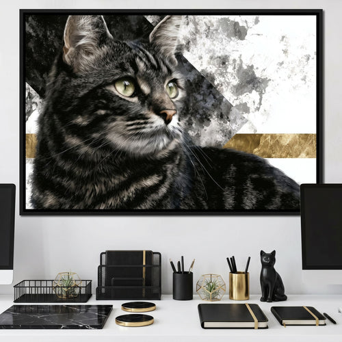 Golden Band Tabby Cat Portrait Canvas Wall Art