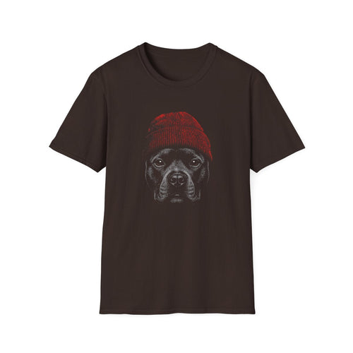 Staffordshire Bull Terrier In Beanie Tee