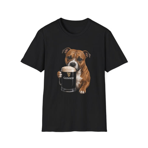 Staffordshire Bull Terrier With A Pint Tee