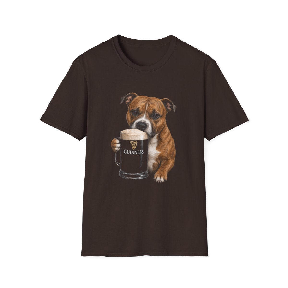 Staffordshire Bull Terrier With A Pint Tee