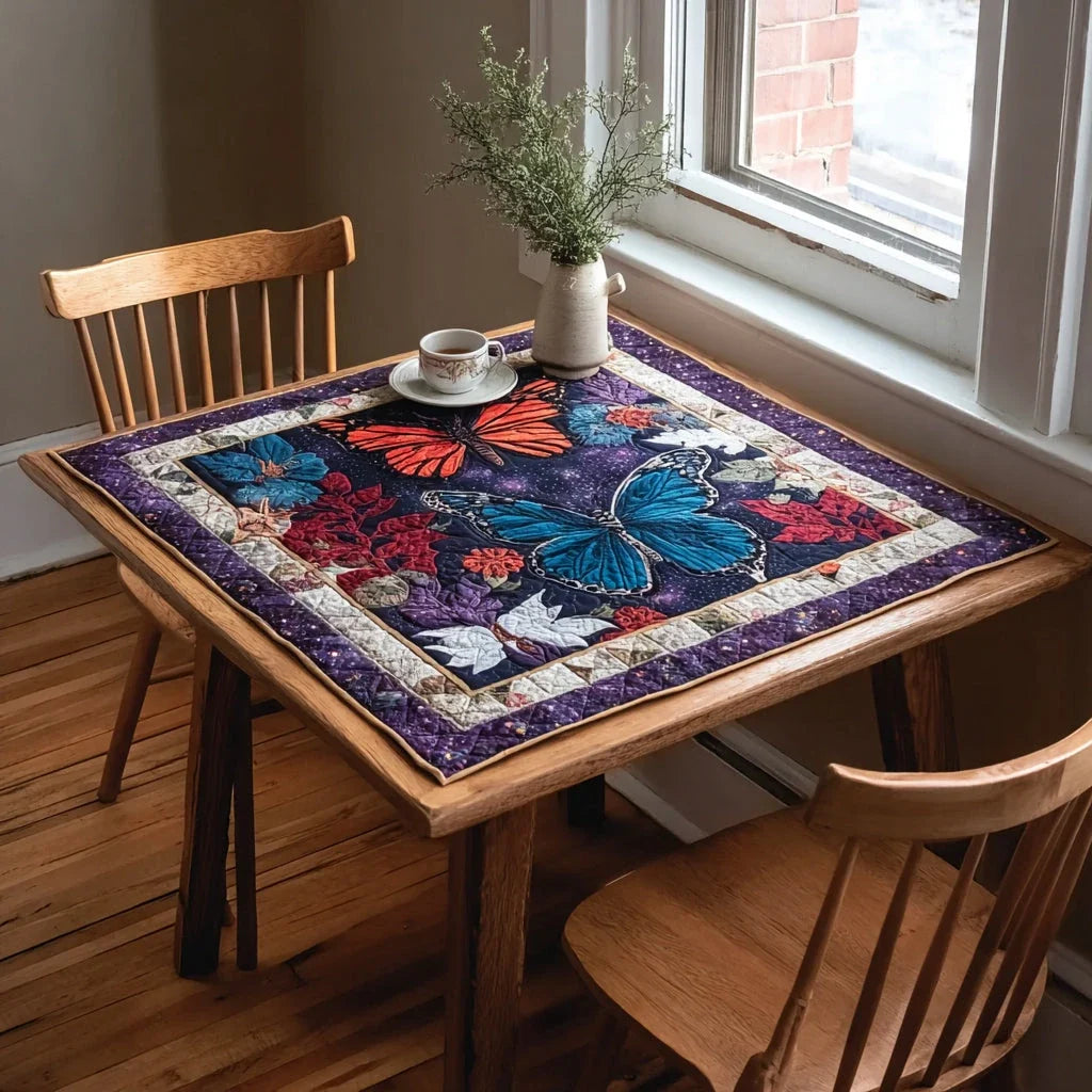 Stained Glass Butterfly Quilted Table Topper